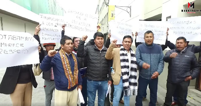 Alcaldes y dirigentes de Cotabambas y Progreso exigen al MEF transferencia de presupuestos para 19 proyectos viabilizados en mesa de diálogo 